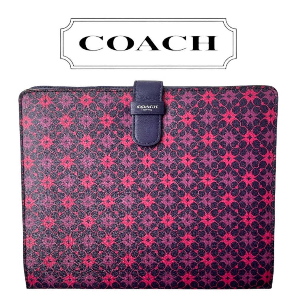 8" x 10" Coach Geometric Pink & Purple Ipad Folio Case **Not sure what it fits
